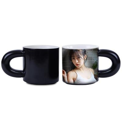 创意胖手柄加热变色杯来图定制