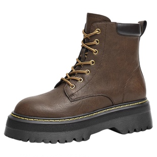 红蜻蜓马丁靴女款秋冬女鞋厚底粗跟短筒靴复古英伦风机车靴单靴女