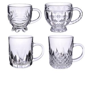 家用花茶杯套装加厚耐热玻璃杯带把杯水杯无铅果汁杯牛奶杯泡茶杯