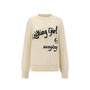 swaying X LOOKNOW2025秋季新款针织女孩提花毛衣女