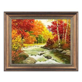 美式招财装饰画客厅走廊挂画欧式风景山水壁画餐厅墙画饭厅仿油画