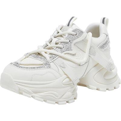 百思图春季新款透气厚底老爹鞋