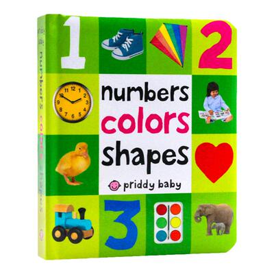 英文原版绘本 Numbers Colors Shapes 幼儿童数字颜色形状启蒙认知 低幼宝宝早教益智亲子互动撕不烂纸板书 Priddy Books
