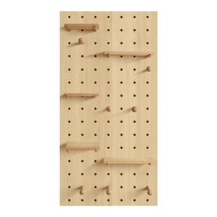 实木洞洞板墙壁置物架定制墙上挂板书架装饰洞洞板隔板层板挂架
