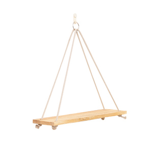 雅雅家 墙上装饰吊绳置物架花盆收纳架 北欧壁挂木板悬挂吊饰摆件