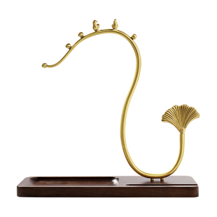 银杏叶首饰收纳展示架项链桌面家用陈列挂架创意高端装饰可放手机