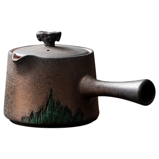 中式茶具侧把壶陶瓷茶壶复古功夫茶具泡茶壶手把壶带过滤单壶家用