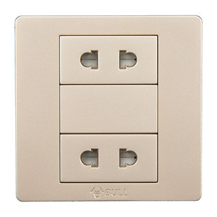 公牛四孔插座86型面板多孔4孔家用双两孔暗装二二插墙壁四眼插座