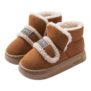 ECAC棉拖鞋女款冬季包跟2024新款加绒加厚保暖家居棉鞋外穿雪地靴