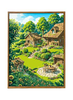 马嘉祺同款宫崎骏的夏天数字油画