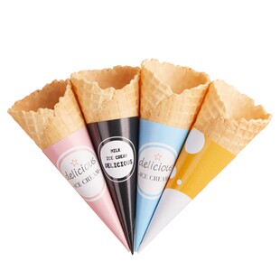 商用中大号冰淇淋蛋筒甜筒脆皮热奶宝蛋卷华夫筒冰激凌底杯雪糕筒