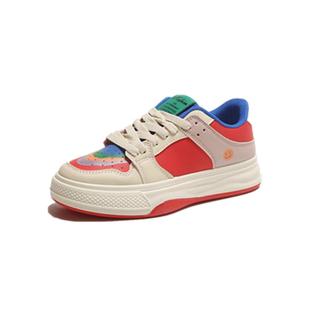 鸳鸯拼色小白鞋女2025春秋彩虹ins潮运动鞋爆款百搭镂空板鞋女鞋