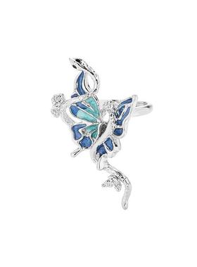 灵蛇缠绕蝴蝶戒指女款小众设计独特个性原创高级感蛇形开口食指戒