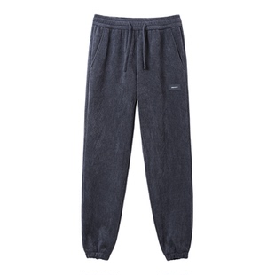 卫裤男士男款加绒加厚裤子宽松束脚长裤2025冬季羊羔绒新款休闲裤