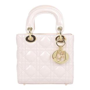 香港真皮戴妃包包女2025新款高级感漆皮亮面手提包百搭单肩斜挎包