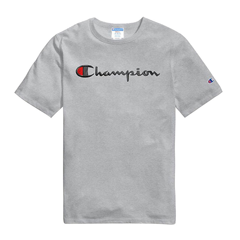 美版Champion life刺绣草写男女情侣款圆领冠军t恤刺绣短袖T1919G