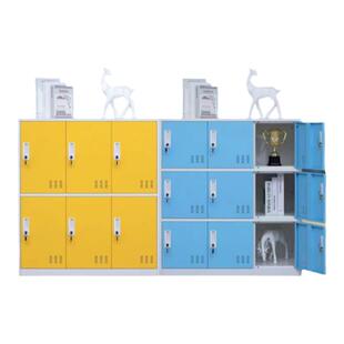 书包柜教室学生储物柜学校彩色带锁存包柜员工更衣柜铁皮柜收纳柜