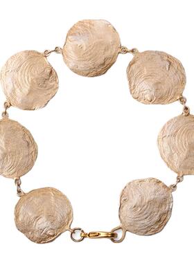 小众michaud金色贝壳复古风手饰