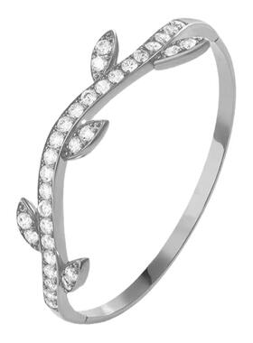 D色莫桑石AU750树叶戒指