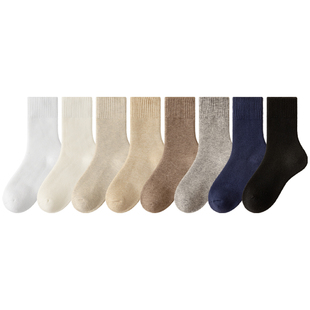 羊毛袜子男中筒加绒加厚秋冬季保暖毛圈毛巾袜超厚羊羔绒冬天黑白