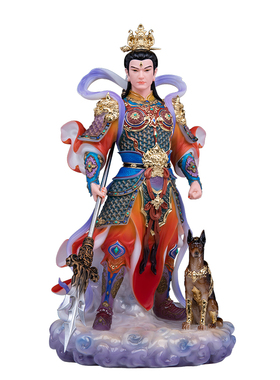 汉白玉二郎神杨戬神像供奉摆件