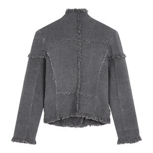 OPEN YY 26春夏新款女士小立领多口袋休闲夹克短外套银泰百货