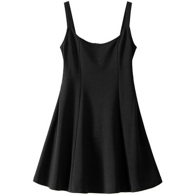 BANANA BABY2026年新款法式千金风方领连衣裙女时尚背心短裙