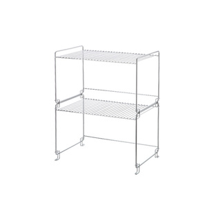 霜山不锈钢厨房置物架可叠加分层厨具储物架台面杯子碗碟收纳架