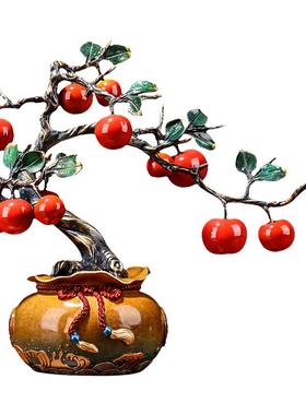 黎采黄铜中式玄关装饰摆件