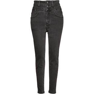 sp68高腰小脚牛仔裤女2024年春秋新款修身显瘦黑灰色裤子显高小个