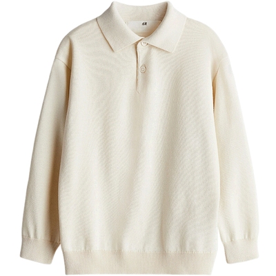 HM童装儿童男童毛衣秋季时尚休闲翻领长袖马球针织衫1247893