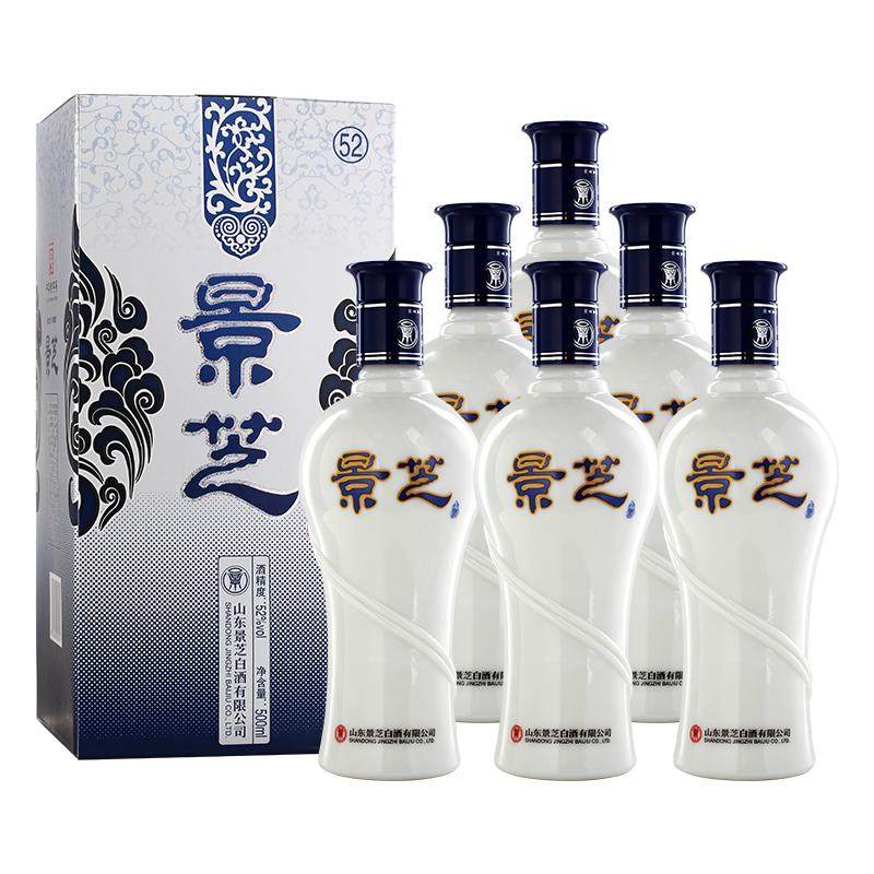 【礼盒送礼】52度500ml景芝青花整箱6瓶装浓香型白酒礼盒装自饮
