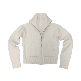 JCAESAR WOMEN 坑条短毛衣 高克重粗坑条肌理 合体微修身针织开衫