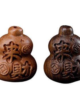 桃木雕刻招财福禄葫芦挂件
