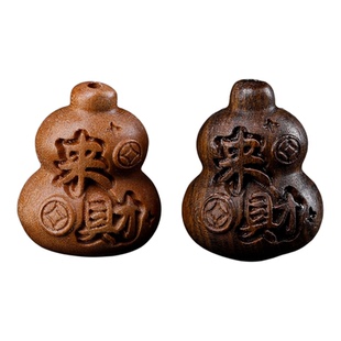 桃木雕刻招财福禄葫芦挂件小众木作装饰diy文玩吊坠手机包包配饰