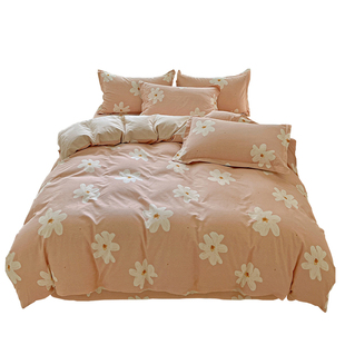 花卉A类纯棉磨毛被套单件150x200x230全棉100被罩宿舍单人180x200