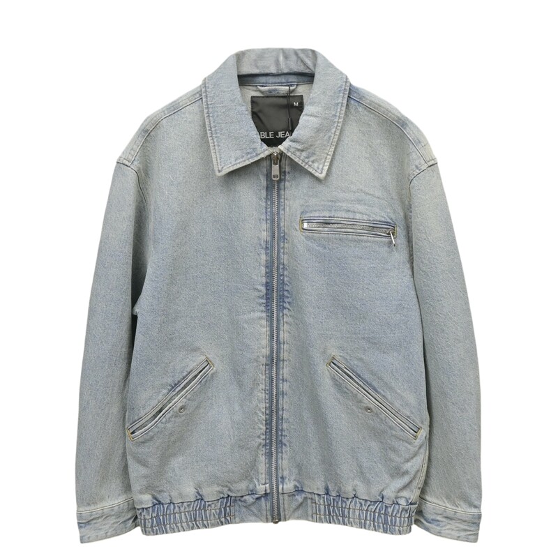 ABLEJEANS水洗牛仔夹克浅色外套