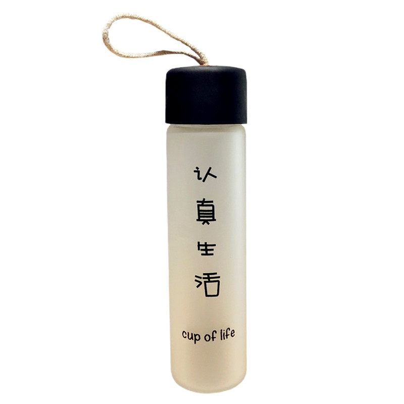 韩版磨砂玻璃杯创意潮流便携水杯女男士清新简约学生水瓶原宿杯子