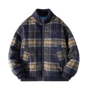 男童冬季90安心绒韩范毛呢格子羽绒服2025新款青少年儿童加厚外套