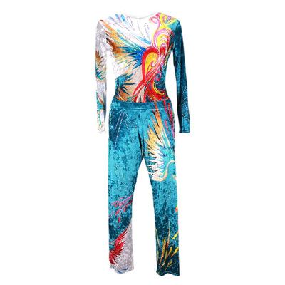 成人儿童订制健美操服装健身操啦啦操服大众有氧丝绒印花服装男女