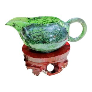 静云轩正品甘肃天然祁连玉酒泉夜光杯盖碗公道杯中号平碗杯十件套