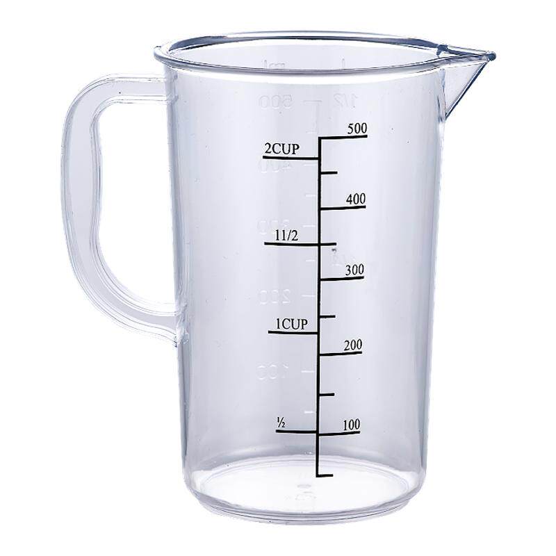 亚克力塑料量杯500ml带刻度PC量水壶1/2/3000ml 耐高温奶茶店用品