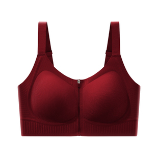 内衣女大胸显小聚拢全罩杯文胸前扣拉链大码防下垂胸罩提拉无钢圈
