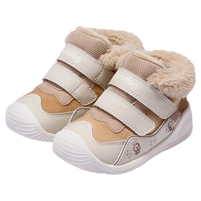 巴布豆男童冬季加绒护踝雪地靴