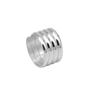 999纯银戒指两环三环四环五环六环弹簧戒指指环99足银连环银戒子