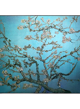 手绘珠光梵高盛开的杏花装饰挂画