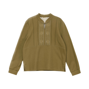 布符秋刺绣开口领旗袍上衣改良新中式装长袖简约气质