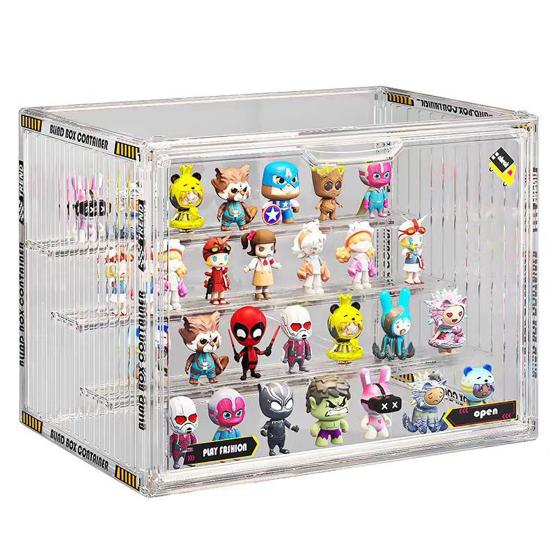 盲盒收纳展示架透明防尘亚克力手办收纳柜labubu泡泡玛特展示盒子