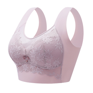 洋奢妈妈内衣女款大胸显小聚拢收副乳防下垂无钢圈美背蕾丝文胸罩