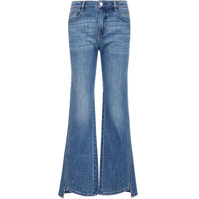 VeroModa牛仔裤水钻九分微喇